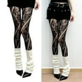thumbnail image 2 of Vintage Hollowed Lace Tights Stockings for Women Twist Dots Fishnet Pantyhose, 2 of 18