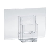 (2) Sign Holder Frame w/ Two-Tier Trifold Pockets: 4.125"W X 9.125"H (each) Graphic Size. Overall Frame Size: 13"W x 9.125"H, 2-Pack