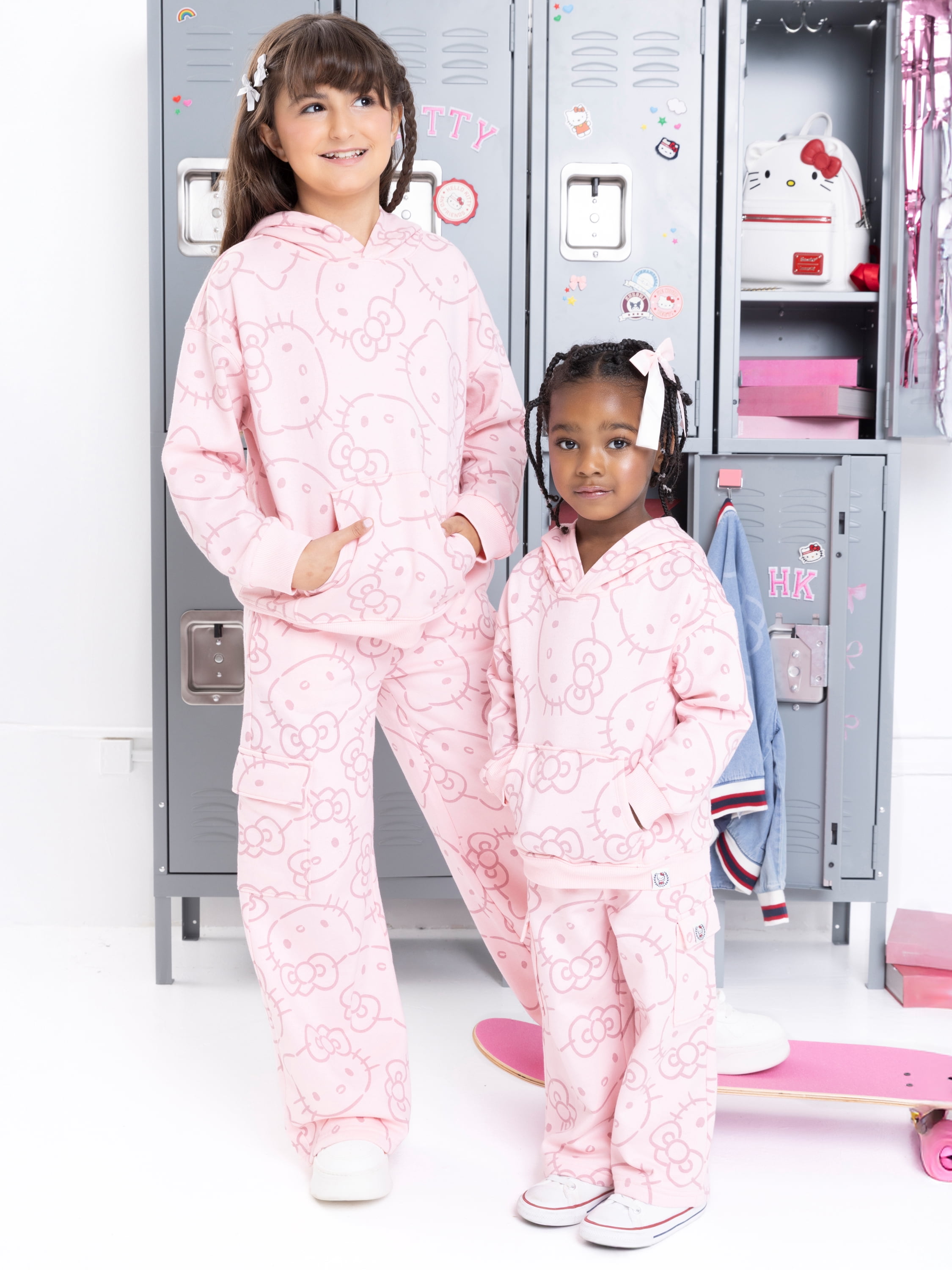 Wonder Nation Hello Kitty Girls Printed Graphic Hooded Sweatshirt, Sizes 4-18