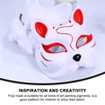 thumbnail image 4 of PCS Therian masker vita kattmasker tomma DIY Halloween mask djur, kattmask, 4 of 4