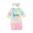 thumbnail image 1 of Camisón para niña recién nacida, ropa de dormir, amor a primera vista, diadema, saco de dormir, trajes envolventes XBTCLXEBCO Rosa, 0-3 meses, 1 of 6