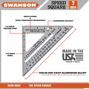 Swanson Tool Co 7 Aluminum Speed Square with Blue Book, Layout & Rafter Square, Model S0101