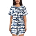 thumbnail image 1 of Fotbe Palm Tree Conjunto de Pijama Estampado para Mujer, 2 Piezas, Ropa de Dormir con Camiseta de Manga Corta y Shorts Suaves-XX-Large, 1 of 6