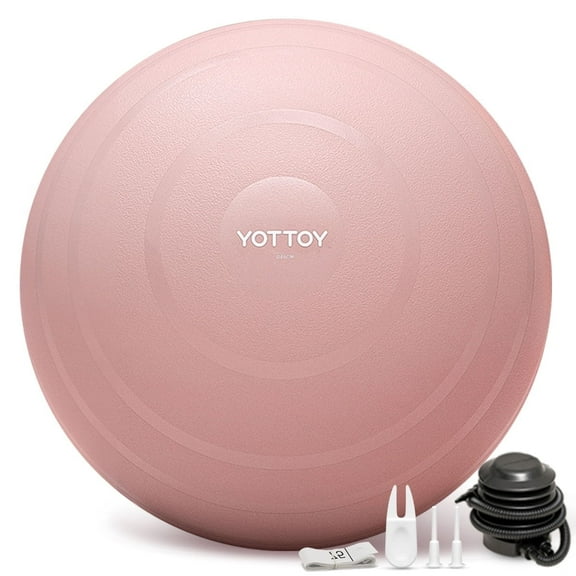 YOTTOY Anti-Burst Exercise Ball with Pump — Extra Thick Stability Ball for Pregnancy, Physical Therapy & Office Chair