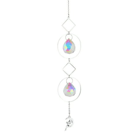 

Nitouy Wind Chime Crystal Light Catcher Ball Ornaments Round Frame Pendant (5)