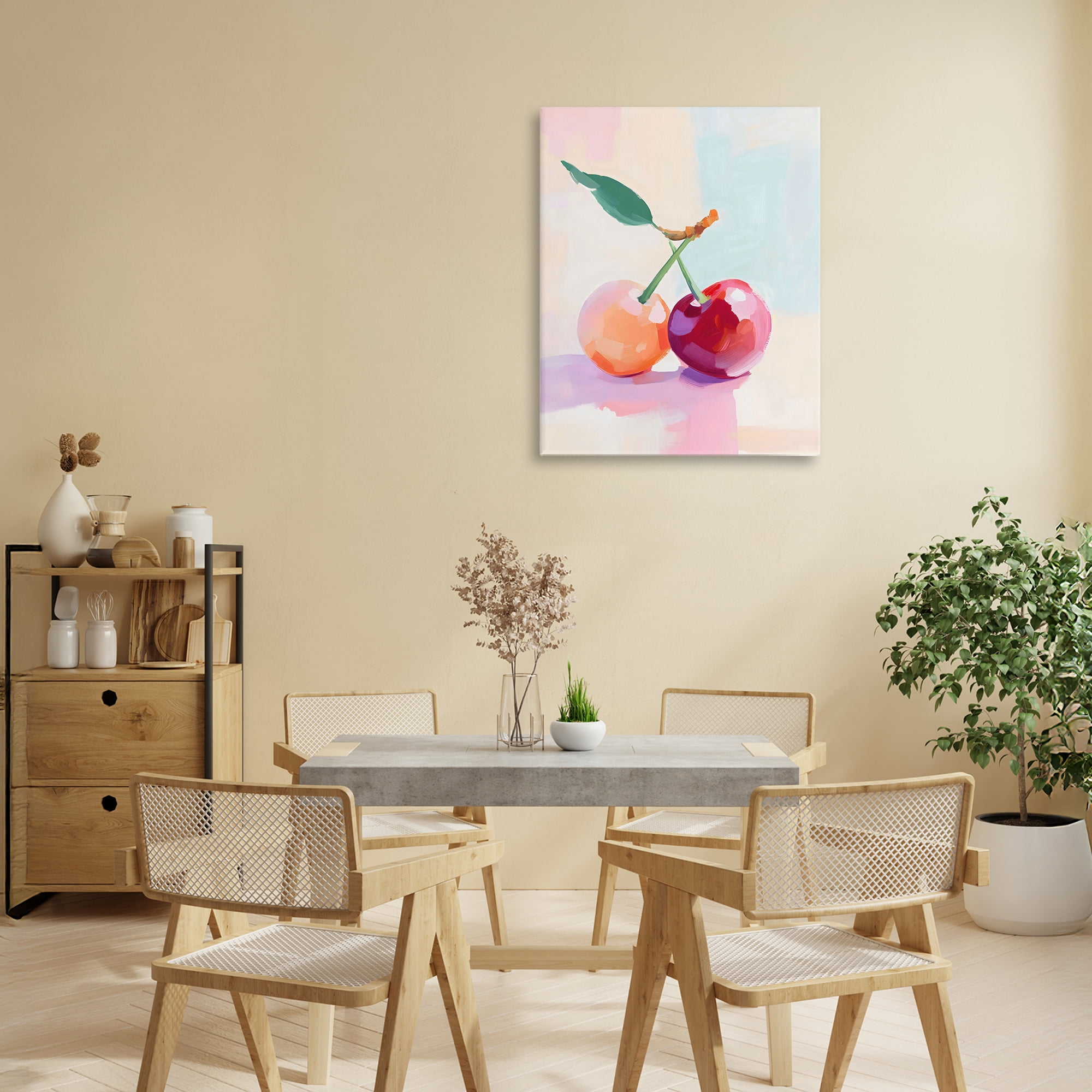 Stupell Industries Pastel Cherries Pair Canvas Wall Art, design by The Prints Vibe