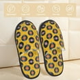 thumbnail image 2 of Bixox Men's Women's Retro Vinyl Records Patterned Plush House Slippers, Memory Foam Slippers, Indoor and Outdoor Warm Plush Bedroom Shoes, Soft Flat Sole, Comfortable and Non-slip, 2 of 5