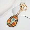 thumbnail image 4 of Western Exaggerated Bull Skull Keychain Personality Color Print Sunflower Metal Key Ring Pendant, 4 of 5