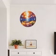 thumbnail image 4 of Round Wall Clock,Oil Painting Of Autumn Forest With Orange Leaves And Purple Sky,Silent Non-Ticking Wall Clock Decor for Home Office Kitchen Living Room Bedroom(10inch), 4 of 4