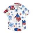 thumbnail image 5 of Hogleaql Men's 4th Of July Shirt 4th Of July American Flag Print Short Sleeve Patriotic Shirts Collared Button Fashion Summer Beach Casual Outfits Wine 2XL, 5 of 6