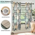 thumbnail image 3 of Yayeee Window Curtains Light Filtering 63"x42" Grommet Panel Pair Home Living Room Decor, Green Art Pattern, 3 of 7