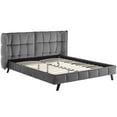 thumbnail image 2 of Modway Makenna Queen Performance Velvet Platform Bed in Gray, 2 of 7