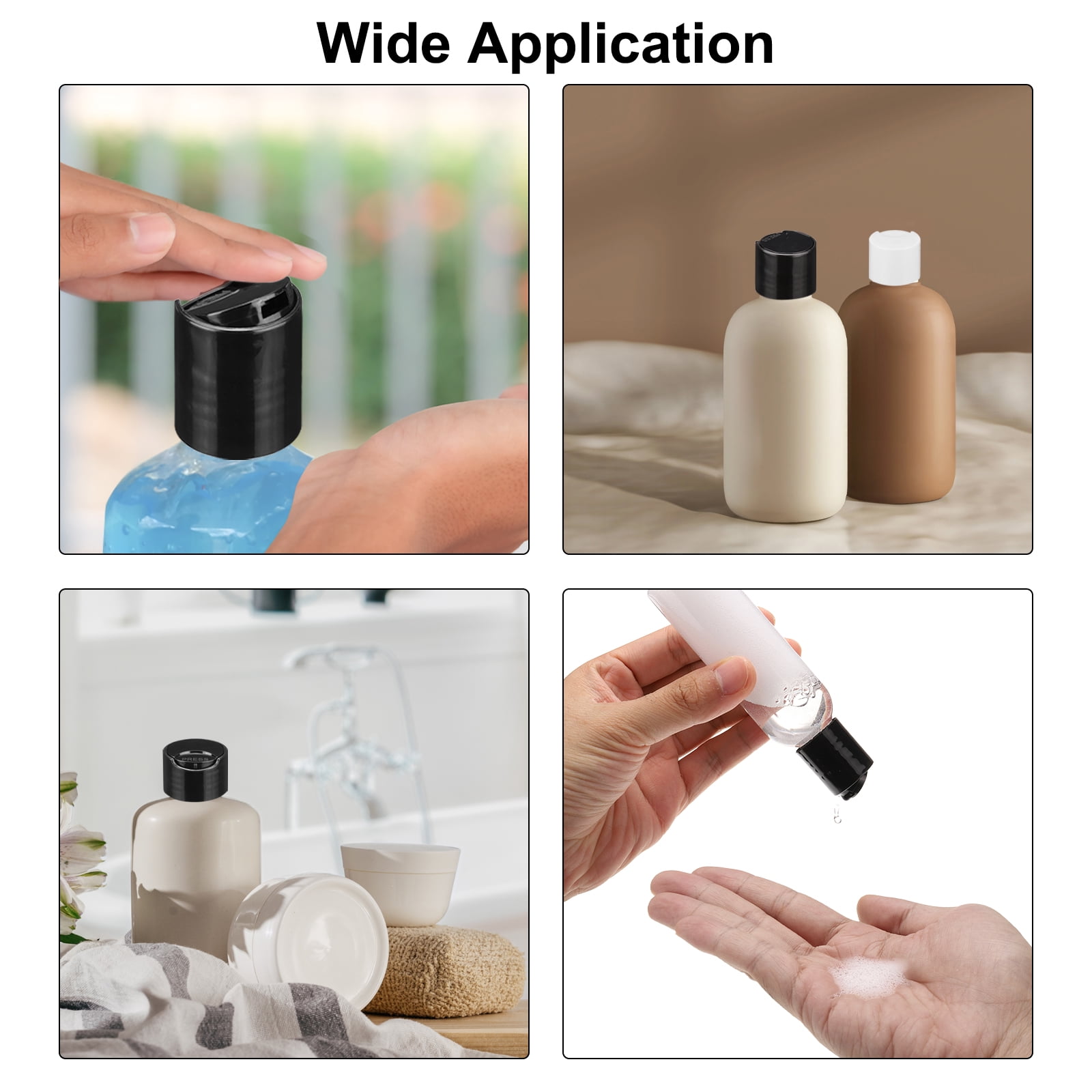 Unique Bargains Disc Top Caps Replacement Press Caps Lids for Squeeze Bottles 20/410 Clear