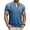 Blue, variant on Men's Solid Stand Collar Button Short Sleeve Golf Shirt Casual Fashion Classic Top Blue XXXL