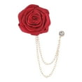 thumbnail image 2 of BLESIYA 3X Rose Flower Tassel Brooch Classy for Tie Hat Scarf Stage Performance Holiday, 2 of 8