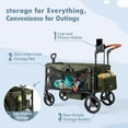 thumbnail image 6 of UBesGoo Wagon Stroller for 2 Kids, Low Seat & Deep Footwell, Foldable All-Terrain Wagon with Canopy, Adjustable Handlebar, Storage Net, Cup and Phone Holder, Green, 6 of 8