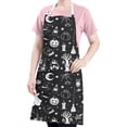thumbnail image 5 of Vintage Halloween Elements Apron-Garden Aprons for Women with Pockets-Cotton Linen Waterproof Kitchen Cooking Gardening Aprons Adjustable for Kitchen,Cooking,BBQ and Salon 32"x27", 5 of 7
