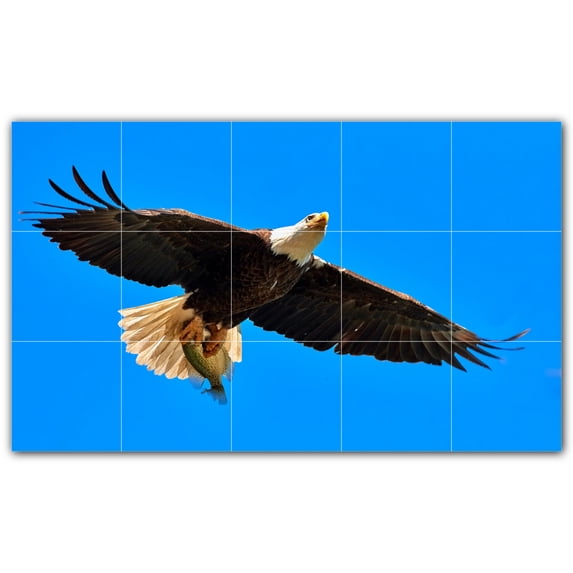 Picture-Tiles.com: Bird Ceramic Tile Wall Mural WAL500156-53S. 21.25"W x 12.75"H using (15) 4.25" x 4.25" Ceramic Tiles-Satin Finish