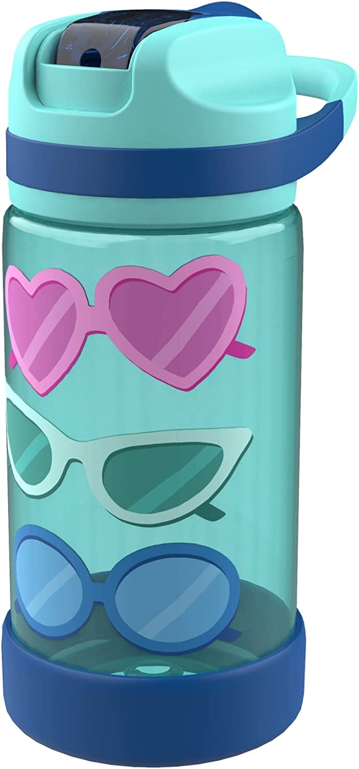 Cool Gear Kid's Pier Leakproof Sipper Water Bottle, Finger Loop on Cap for Easy Carrying, 16 Ounce, 2 Packs