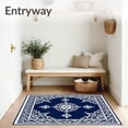 thumbnail image 3 of ODIKA 4'x6' Machine Washable Non-Slip Area Rug, Exquisite Baroque Luxury Foyer Enhancement High Traffic Rug, Blue, 555771, 3 of 7