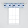 thumbnail image 2 of Ambesonne Underwater Valance Pack of 2, Whale Character, 54"X12", Coral and Ceil Blue, 2 of 2