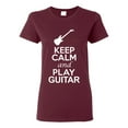 thumbnail image 1 of Ladies Keep Calm And Play Guitar Music Lover Musician DT T-Shirt Tee, 1 of 2