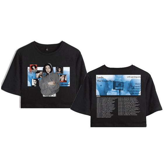 Lorde Merch The Virgin Tour 2025 Crop Top Graphic T-shirt Women Girl Short Sleeve