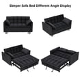 thumbnail image 3 of MIKIBAMA 55" Velvet 3 In 1 Convertible Sofa Bed with Side Pockets & Adjustable Backrest, Perfect for Living Room,Black, 3 of 7