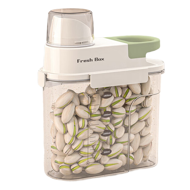 Conteneur de Stockage Alimentaire Scellé et Anti-Humidité avec Tasse à Mesurer Grande Capacité Boîte de Rangement 1800ML Vert