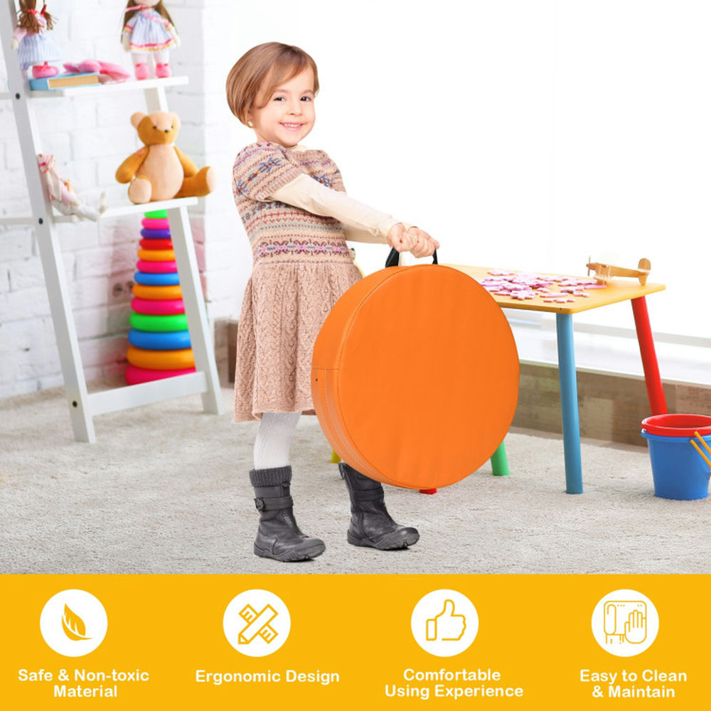 Spaco 6 Pieces 15 Inch Round Toddler Floor Cushions for Kids-Multicolor, Kids Couch for Kids
