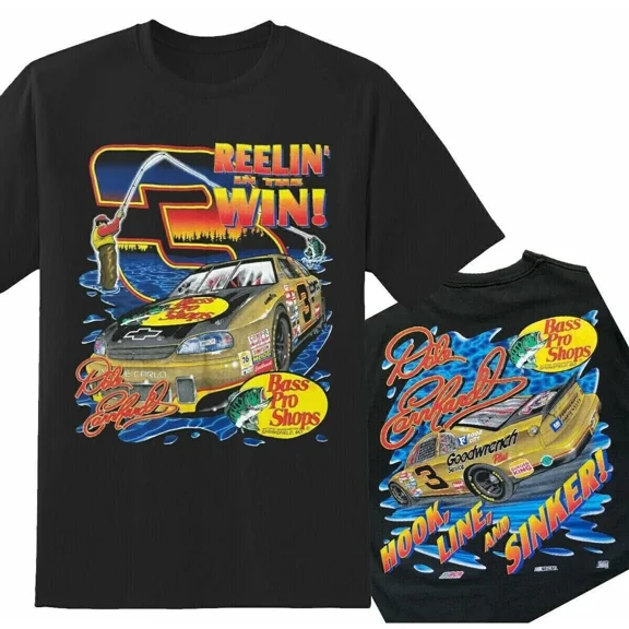 Vintage Dale Earnhardt 3 Reelin In The Win 2 Sided T-Shirt S-3XL Gift For Fans