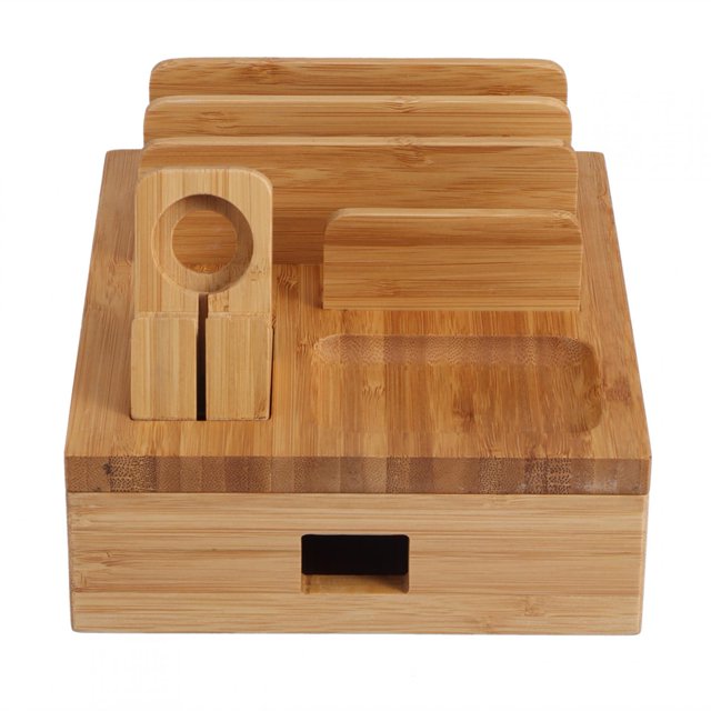 Support de Charge pour Téléphone, Organisateur de Rangement en Bambou, Robuste pour