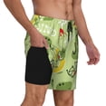 thumbnail image 2 of Kdxio Cute Dinosaurs Cartoon Print Men'S Swim Trunks With Compression Liner 7 Inch Inseam Quick Dry Swim Shorts, 2 of 7
