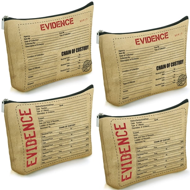 Bolsa de maquillaje Oudain Evidence de lino impermeable, 25 x 18 cm, 4 unidades