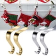 thumbnail image 3 of Preplabs Silver Christmas Stocking Holders, Festive Mantle Hangers for Holiday Decor, Secure Display for Fireplace and Home, 3 of 5