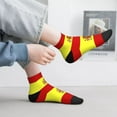 thumbnail image 6 of Women Men Athletic Socks Spanish Flag Cushioned Quarter Ankle Socks, 6 of 7