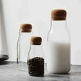 thumbnail image 1 of NUZYZ 150/300/700ml Storage Bottle Spices Sugar Tea Coffee Cork Stopper Glass Jar Can, 1 of 8