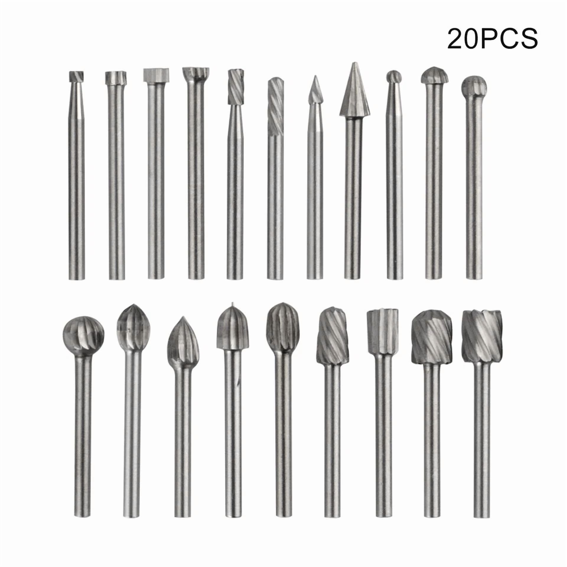 Zyler - 20Pcs For Dremel Diamond Burr Bits Drill Set Rotary Multi Tool Accessories Kit