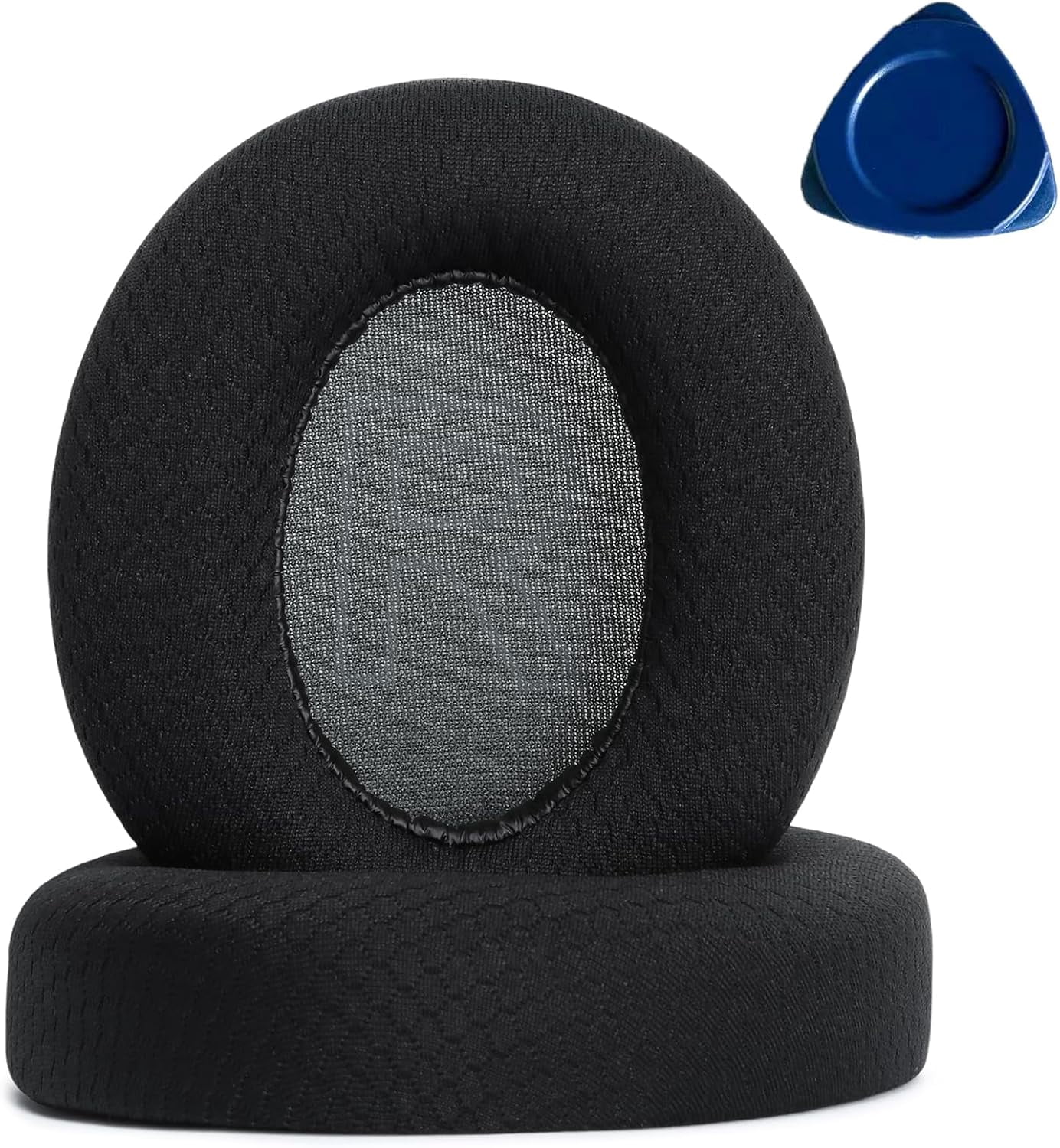 HRTGFD-Replacement Ear Pads Cushions for Anker Soundcore Life 2/Q20/Q20+/Q20I/Q20BT Headphones (Not fit Life 2 Neo) Ear Pads Football Mesh Fiber Weave and High Density Sponge - Black