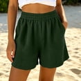 thumbnail image 2 of VBVC Women's Elastic Waist Pull-On Shorts , Casual Lounge Summer Shorts For Women , Ladies' Loose Fit Comfy Shorts with Pockets,Army Green,S-3XL, 2 of 8