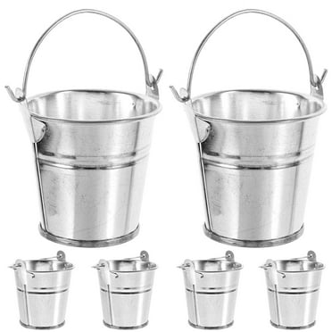 6Pcs Small Metal Buckets Mini Buckets with Handles Miniature Dolls Buckets for Party Favors