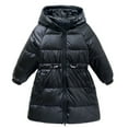 thumbnail image 2 of ZHUASHUM Kid Coats For Boys Girls Kids Toddler Children Winter Warm Thick Solid Color Long Sleeve Padded Hooded Clothes Jacket Black 5-6 Years, 2 of 3