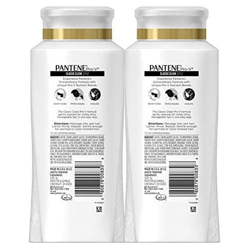 Pantene, Champú y Acondicionador 2 en 1, Pro-V Classic Clean, 25.4 Fl Oz, Pack de 2 Pantene Pantene
