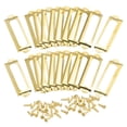 thumbnail image 1 of Unique Bargains 60x17mm Drawer Tag Label Metal Label Holder File Tag Frames Gold Tone 50 Pack, 1 of 6