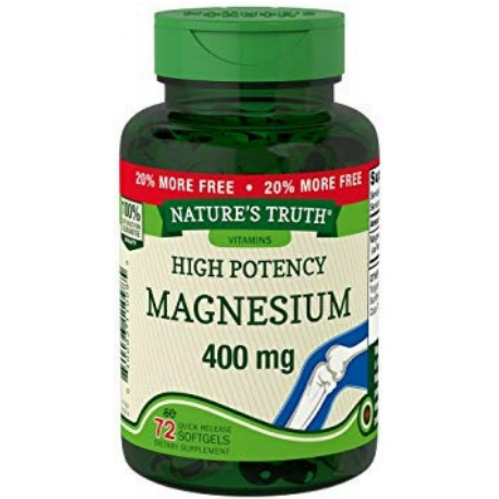 Nature's Truth Magnesium 400 mg Quick Release Softgels, 7