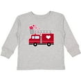 thumbnail image 3 of Inktastic Valentine's Day Red Firetruck with Pink Hearts Boys or Girls Long Sleeve Toddler T-Shirt, 3 of 5