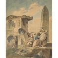 thumbnail image 2 of After Hubert Robert 20x24 Gold Ornate Framed and Double Matted Museum Art Print Titled - Three Young Girls by Ruins (ca. 1790), 2 of 4