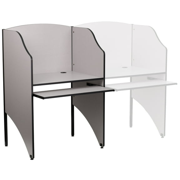 Flash Furniture Kevin Starter Student Study Carrel for Testing Centers and Classrooms, Gray