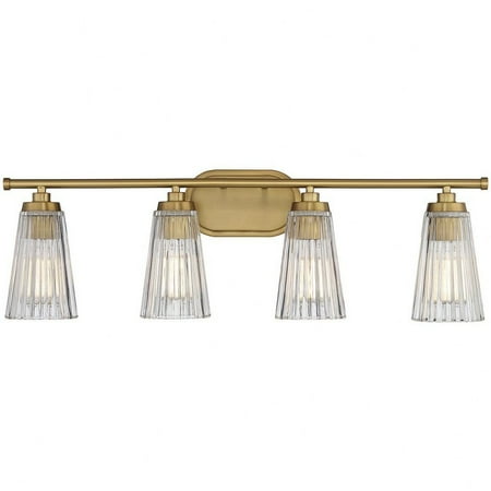 

4 Light Vanity Light in Vintage Style-10 inches Tall and 30.5 inches Wide-Warm Brass Finish Bailey Street Home 159-Bel-4636302