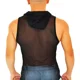 thumbnail image 5 of Camisa Sin Manga Con Capucha De Mesh Negro D´carl Sensual, 5 of 6
